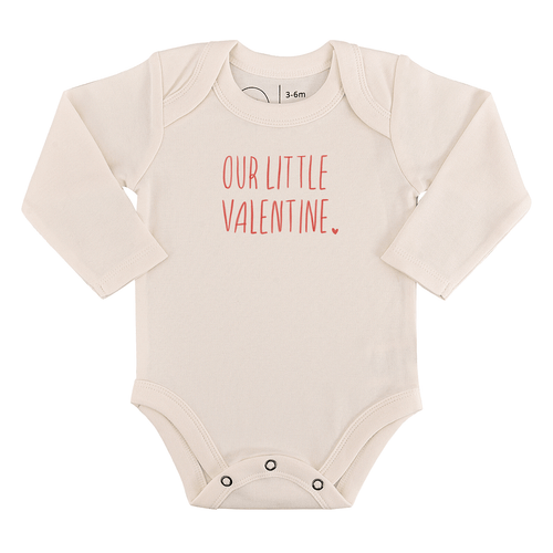 Baby long sleeve graphic bodysuit | little valentine finn + emma