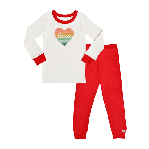 Baby pajamas | loved rainbow heart finn + emma