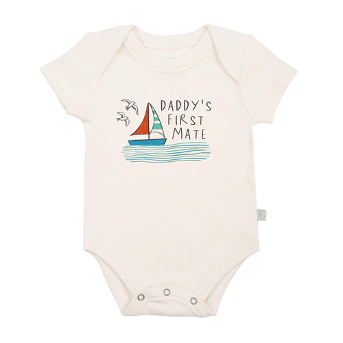 Baby graphic bodysuit | daddy's first mate finn + emma