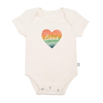 Baby graphic bodysuit | loved rainbow heart finn + emma