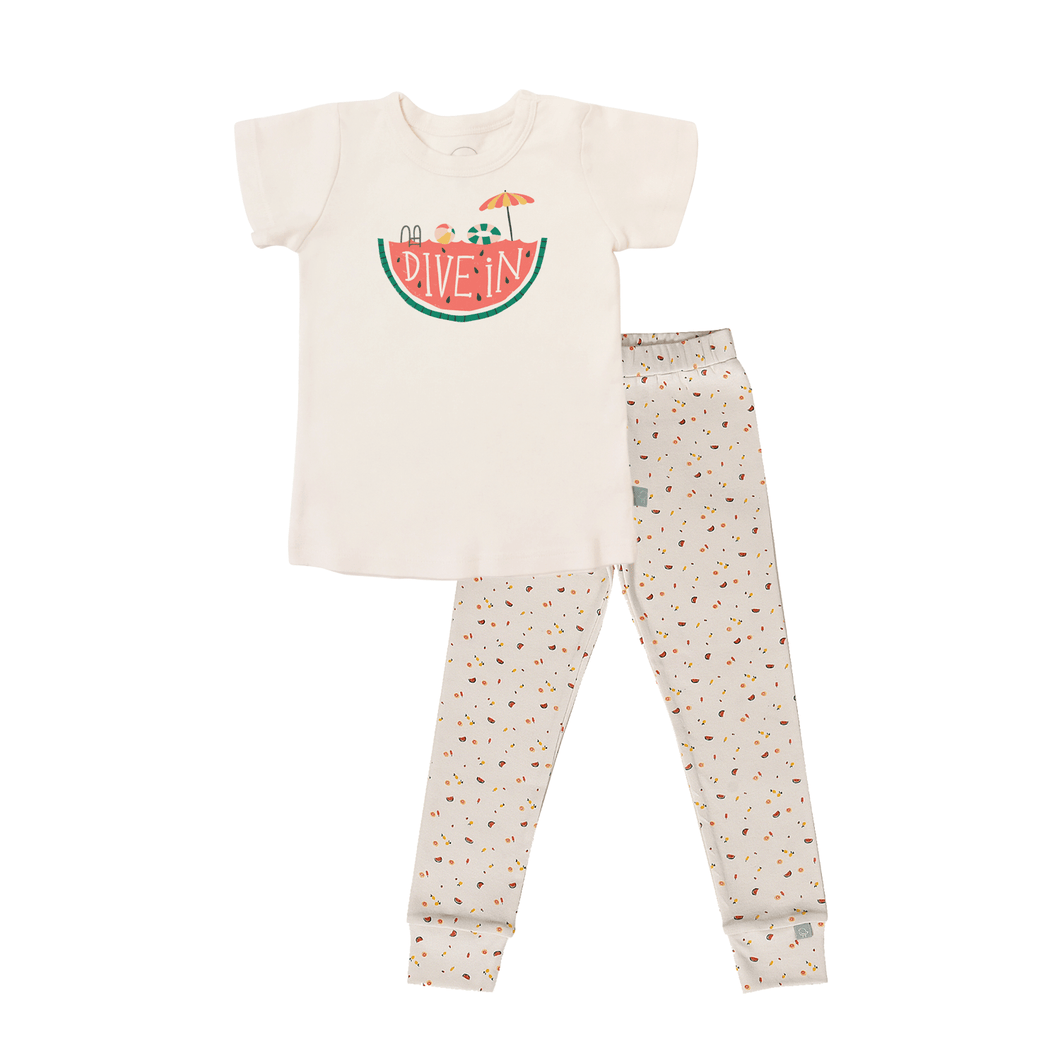 Baby short sleeve pajama set | dive in tutti frutti finn + emma