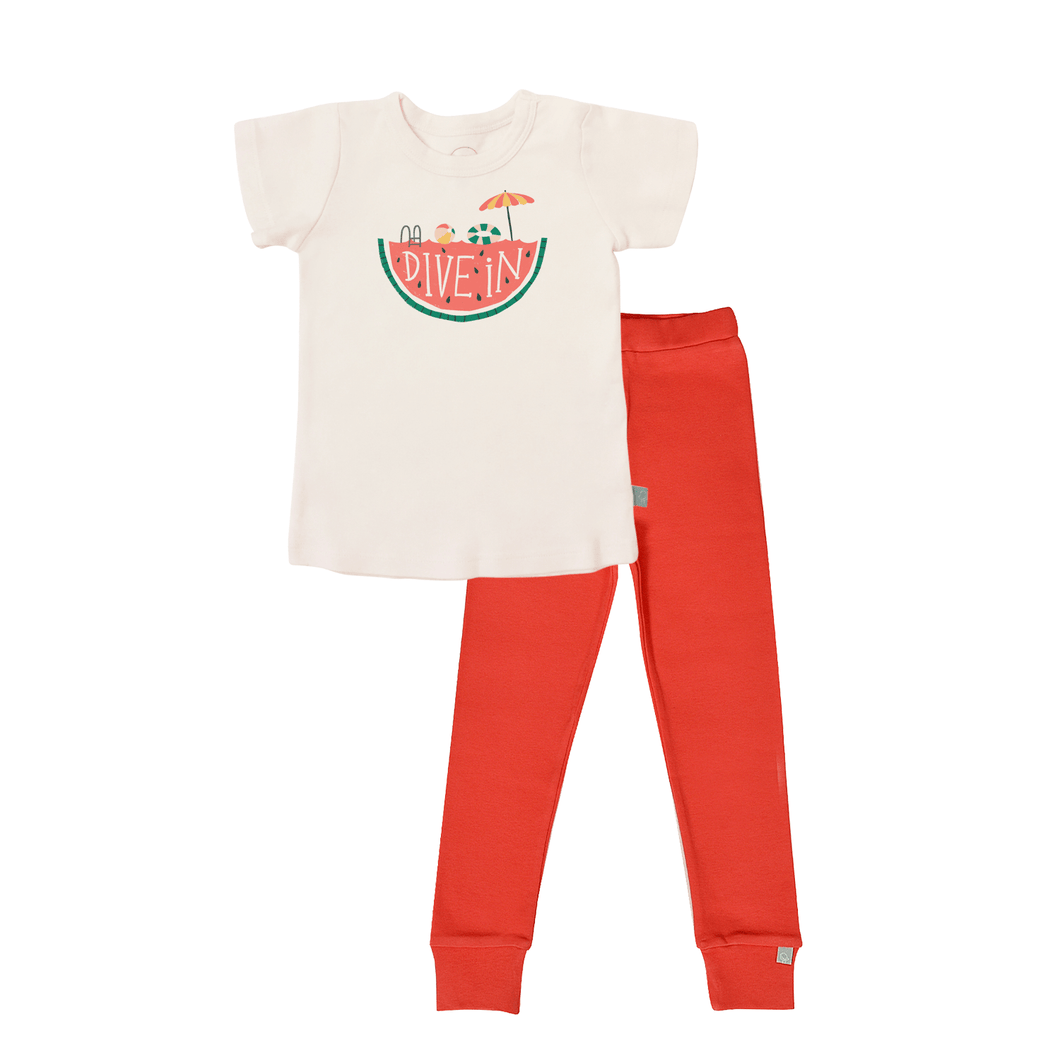 Baby short sleeve pajama set | dive in watermelon finn + emma