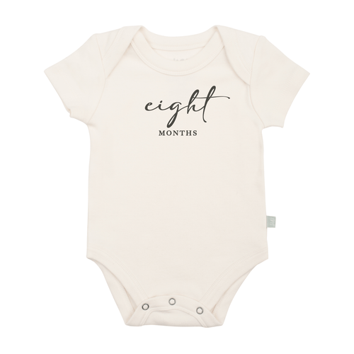 Baby graphic bodysuit | eight months milestone charcoal finn + emma