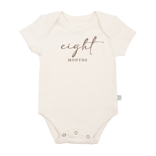 Baby graphic bodysuit | eight months milestone taupe finn + emma