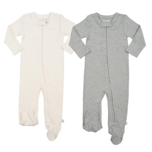 Baby Footie - Ivory & heather Set