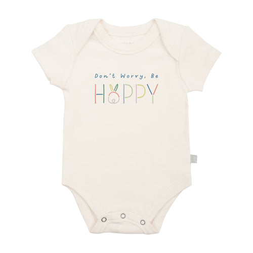 Baby graphic bodysuit | don't worry be hoppy finn + emma
