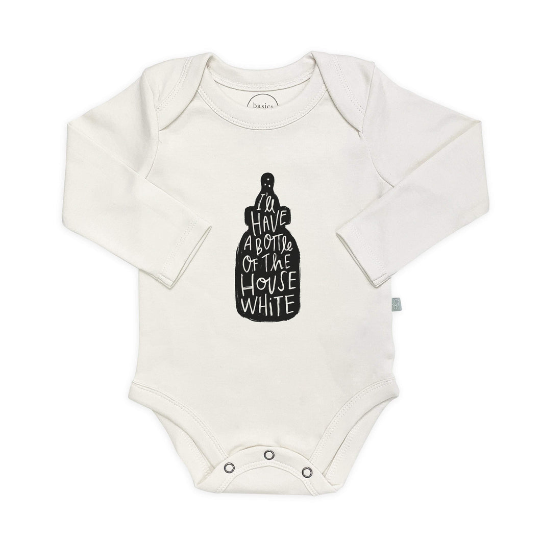 Baby graphic bodysuit | house white (long sleeve) finn + emma