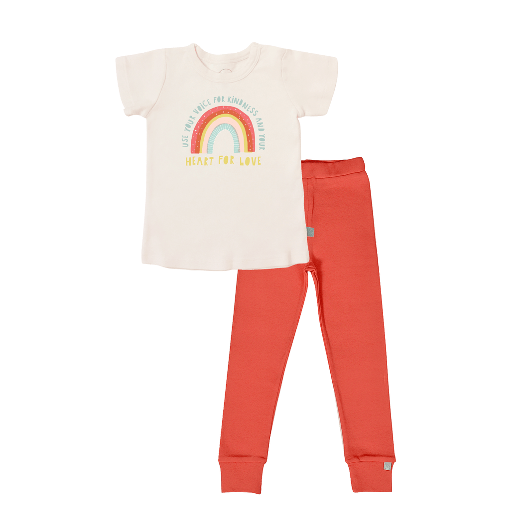 Baby short sleeve pajama set | kindness rainbow watermelon finn + emma