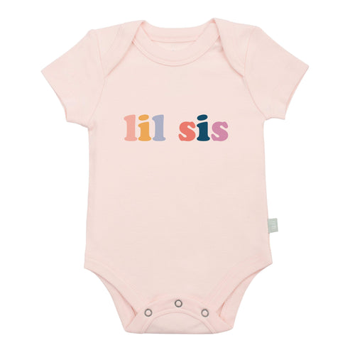 Baby graphic bodysuit | lil sis (pink) Finn + Emma