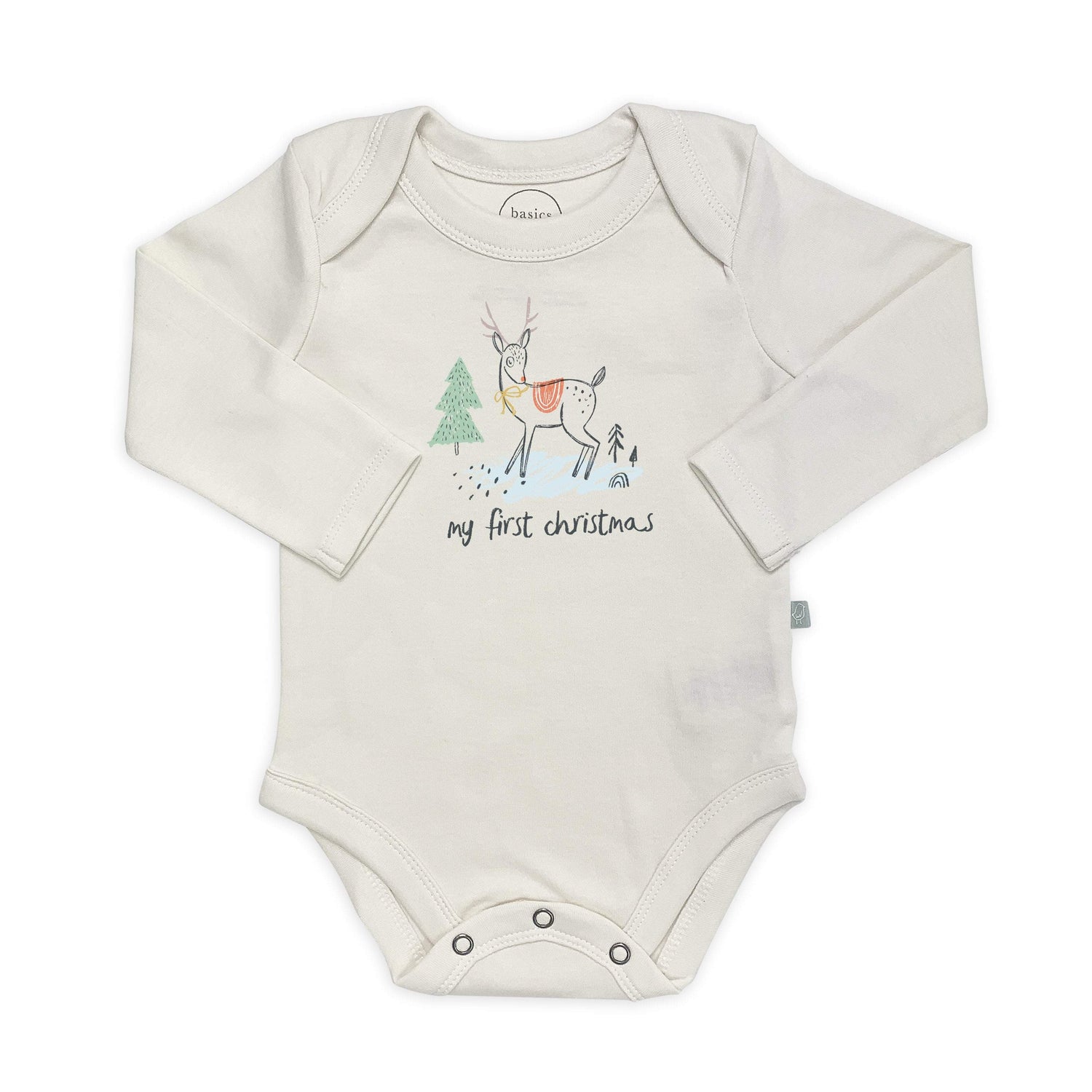 Baby graphic bodysuit | christmas deer (long sleeve) finn + emma
