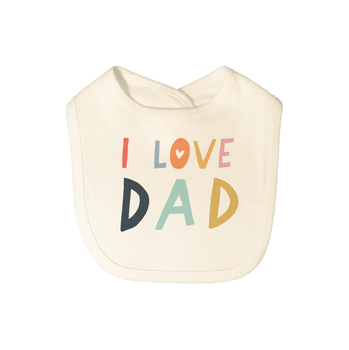 Baby graphic bib | love dad finn + emma