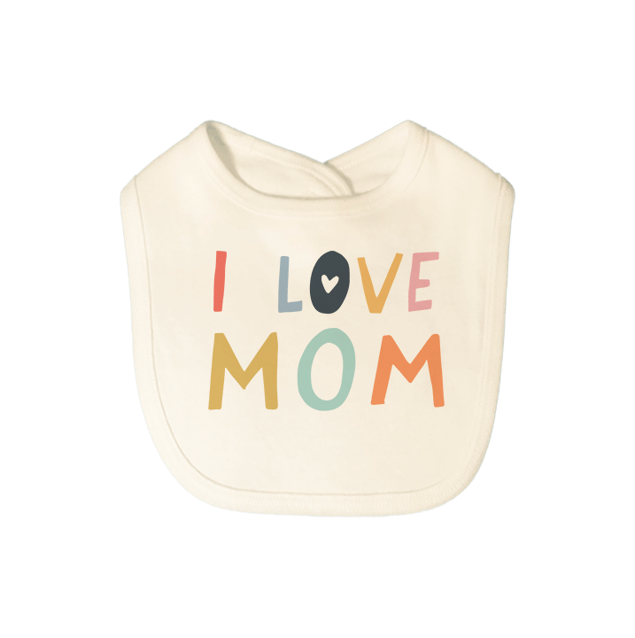Baby graphic bib | love mom finn + emma