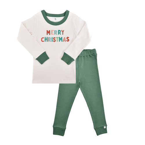 Baby pajamas | merry christmas pine green finn + emma