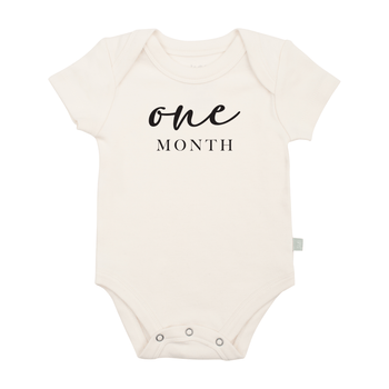 Baby graphic bodysuit | one month milestone black finn + emma