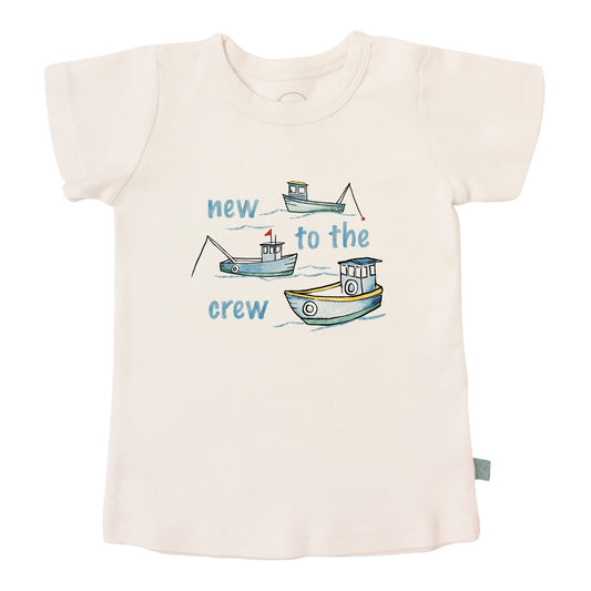 Baby graphic tee | new to the crew finn + emma