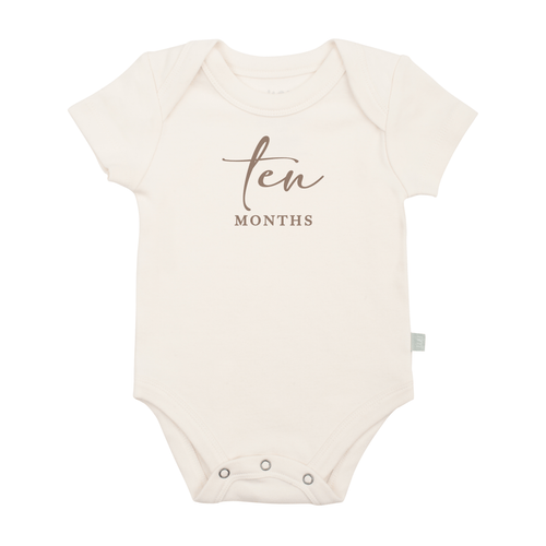 Baby graphic bodysuit | ten months milestone taupe finn + emma