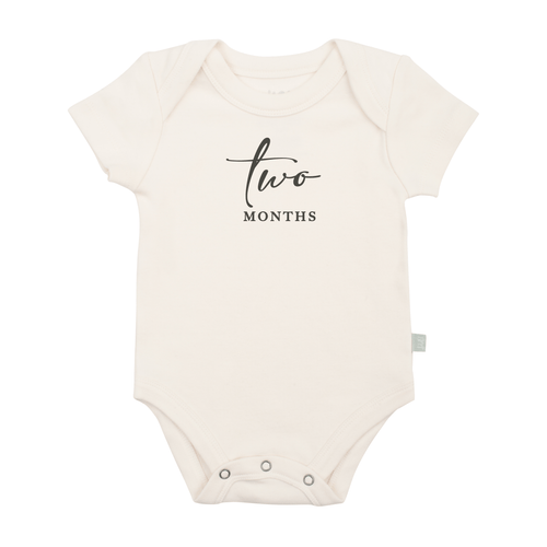 Baby graphic bodysuit | two months milestone charcoal finn + emma